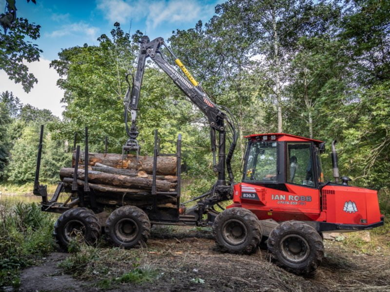 Timber harvesting contractor working in Aberdeenshire