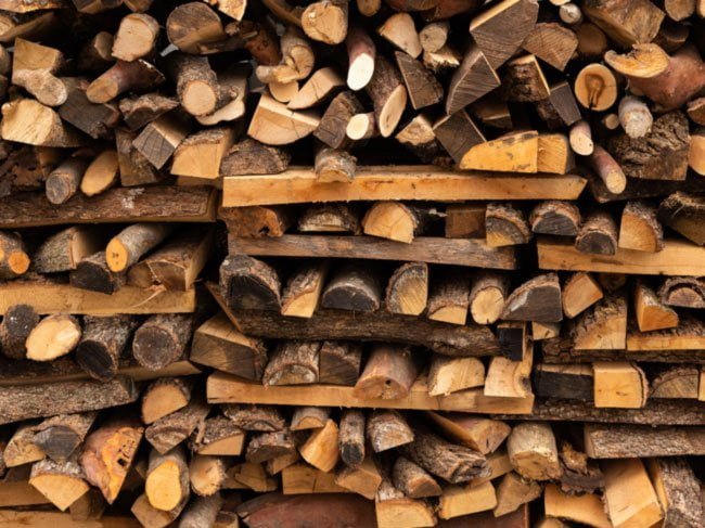 stack of firewood logs
