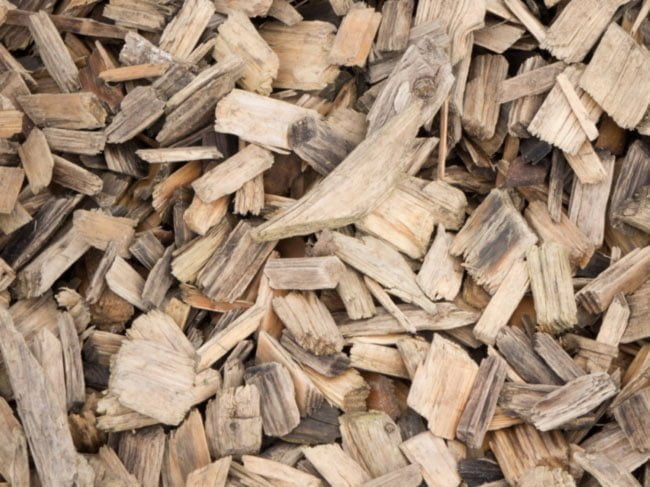 wood chips as used for biomass boilers